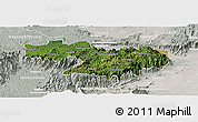 Satellite Panoramic Map of Nilgiris, lighten, semi-desaturated