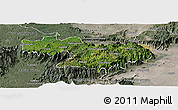 Satellite Panoramic Map of Nilgiris, semi-desaturated