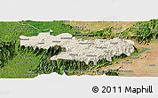 Shaded Relief Panoramic Map of Nilgiris, satellite outside