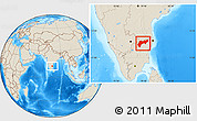 Shaded Relief Location Map of North Arcot (Ambedkar)