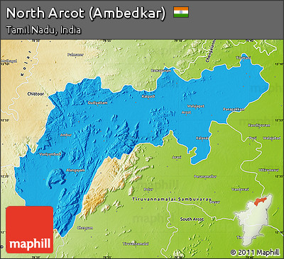 Political Map of North Arcot (Ambedkar), physical outside