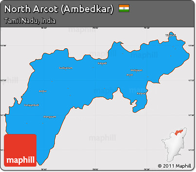 Political Simple Map of North Arcot (Ambedkar), cropped outside