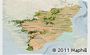 Satellite Panoramic Map of Tamil Nadu, lighten