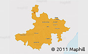 Political 3D Map of Pasumpon Muthuramalingam, single color outside