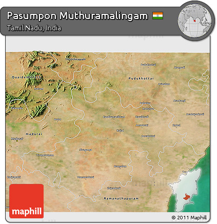 Satellite 3D Map of Pasumpon Muthuramalingam