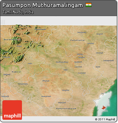 Satellite 3D Map of Pasumpon Muthuramalingam