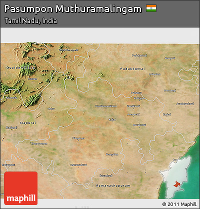 Satellite 3D Map of Pasumpon Muthuramalingam