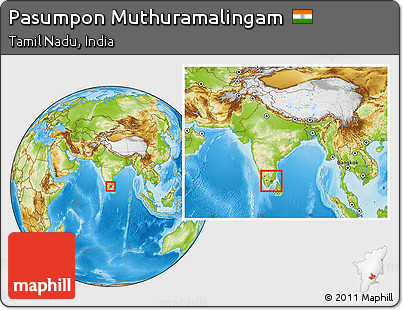 Physical Location Map of Pasumpon Muthuramalingam, within the entire country