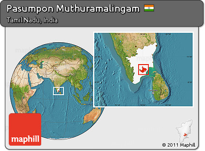 Satellite Location Map of Pasumpon Muthuramalingam, highlighted parent region