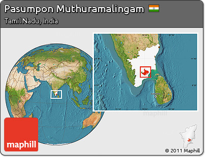 Satellite Location Map of Pasumpon Muthuramalingam, highlighted parent region