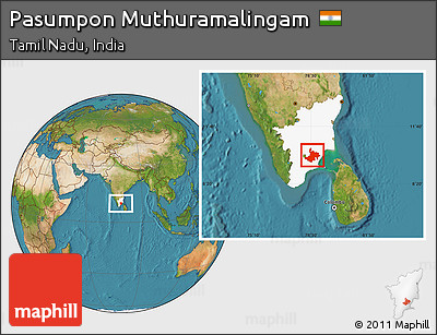 Satellite Location Map of Pasumpon Muthuramalingam, highlighted parent region