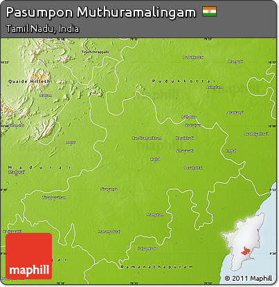 Physical Map of Pasumpon Muthuramalingam