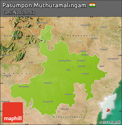 Physical Map of Pasumpon Muthuramalingam, satellite outside