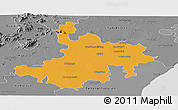 Political Panoramic Map of Pasumpon Muthuramalingam, desaturated