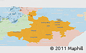 Political Panoramic Map of Pasumpon Muthuramalingam, lighten