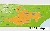 Political Panoramic Map of Pasumpon Muthuramalingam, physical outside