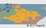 Political Panoramic Map of Pasumpon Muthuramalingam, semi-desaturated