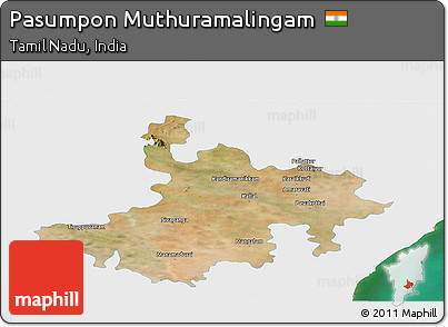Satellite Panoramic Map of Pasumpon Muthuramalingam, single color outside