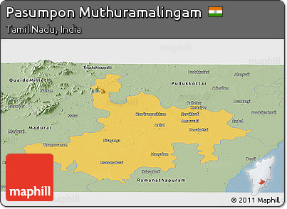 Savanna Style Panoramic Map of Pasumpon Muthuramalingam