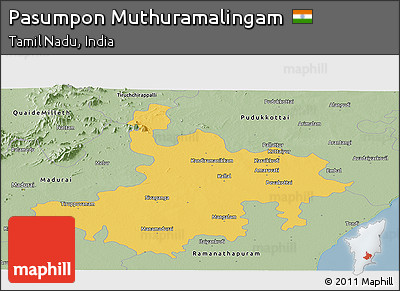 Savanna Style Panoramic Map of Pasumpon Muthuramalingam