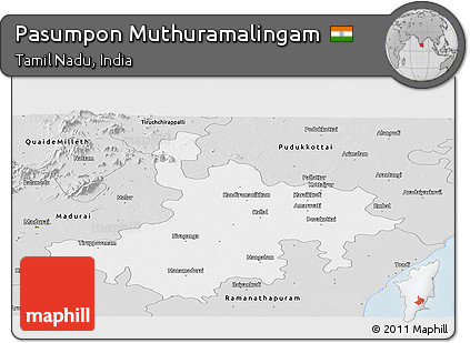Silver Style Panoramic Map of Pasumpon Muthuramalingam