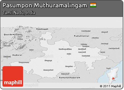 Silver Style Panoramic Map of Pasumpon Muthuramalingam