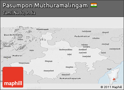 Silver Style Panoramic Map of Pasumpon Muthuramalingam