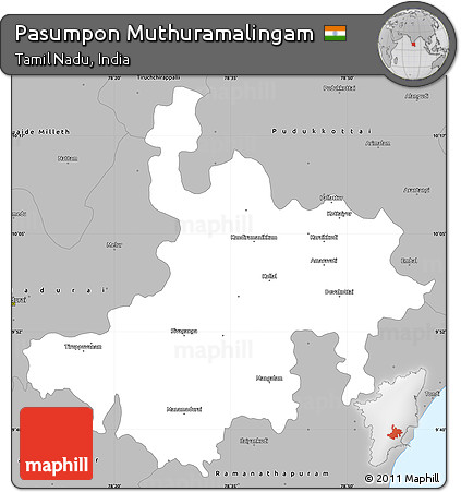 Gray Simple Map of Pasumpon Muthuramalingam