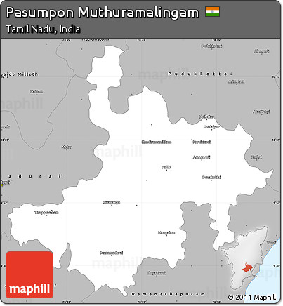 Gray Simple Map of Pasumpon Muthuramalingam