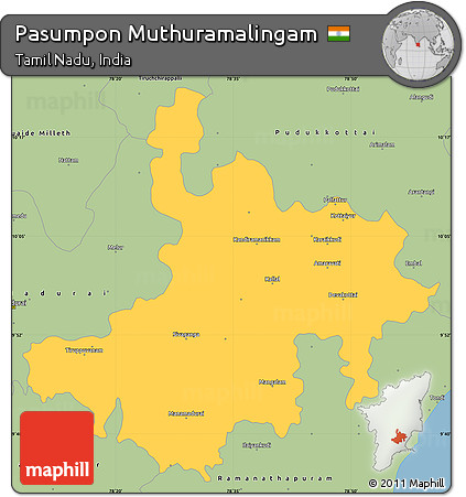 Savanna Style Simple Map of Pasumpon Muthuramalingam