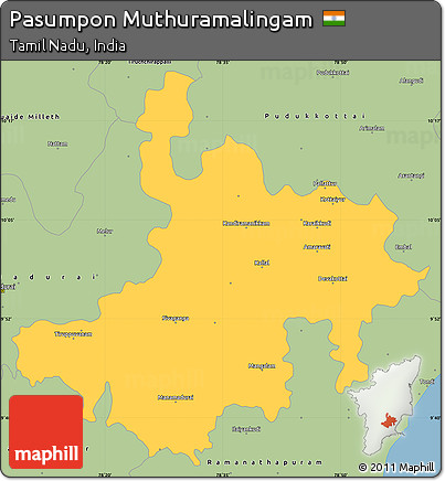 Savanna Style Simple Map of Pasumpon Muthuramalingam