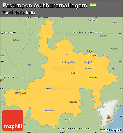 Savanna Style Simple Map of Pasumpon Muthuramalingam