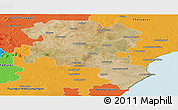 Satellite Panoramic Map of Pudukkottai, political outside