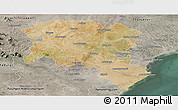 Satellite Panoramic Map of Pudukkottai, semi-desaturated