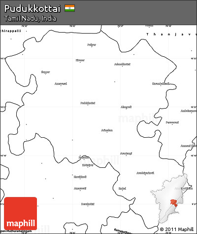 Blank Simple Map of Pudukkottai