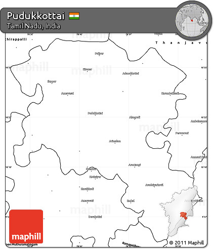 Blank Simple Map of Pudukkottai