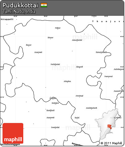 Blank Simple Map of Pudukkottai