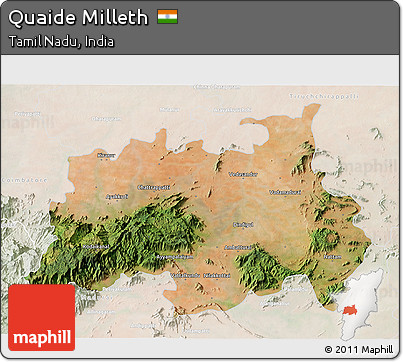 Satellite 3D Map of Quaide Milleth, lighten