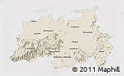 Shaded Relief 3D Map of Quaide Milleth, single color outside