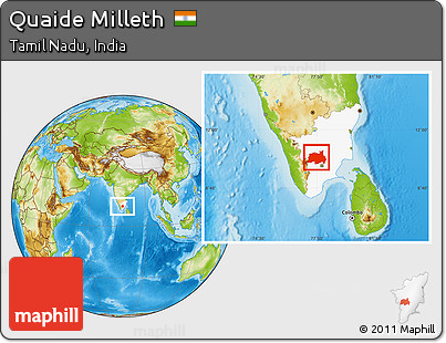 Physical Location Map of Quaide Milleth, highlighted parent region