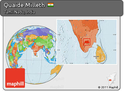 Political Location Map of Quaide Milleth
