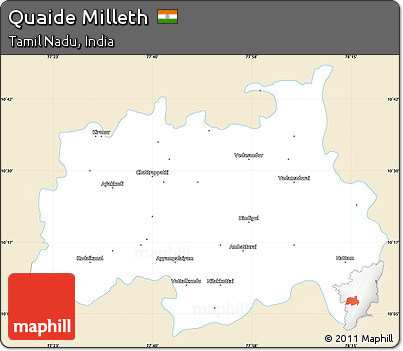 Classic Style Simple Map of Quaide Milleth, single color outside