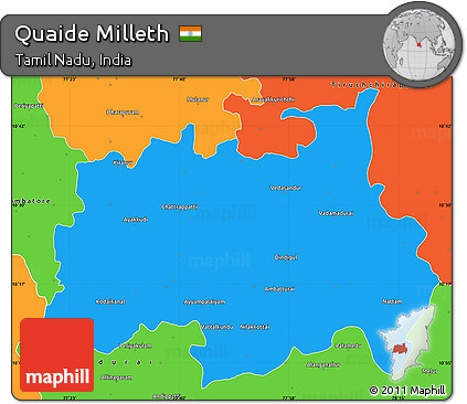 Political Simple Map of Quaide Milleth
