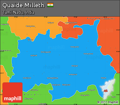 Political Simple Map of Quaide Milleth
