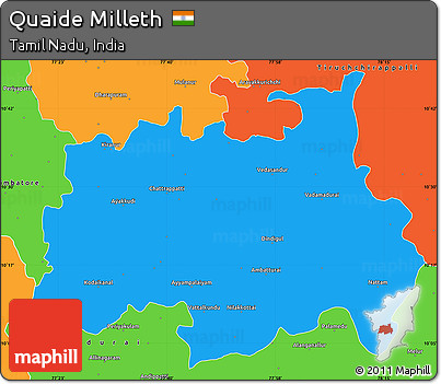 Political Simple Map of Quaide Milleth