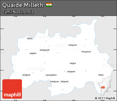 Silver Style Simple Map of Quaide Milleth, single color outside