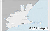 Gray 3D Map of Ramanathapuram, single color outside