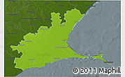Physical 3D Map of Ramanathapuram, darken