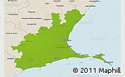 Physical 3D Map of Ramanathapuram, shaded relief outside