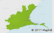 Physical 3D Map of Ramanathapuram, single color outside